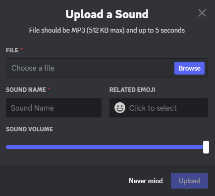 Upload a sound